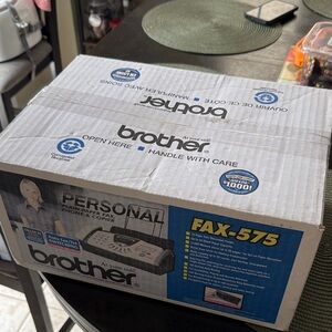 Brother Fax-575 Personal Fax Machine in White and Blue
